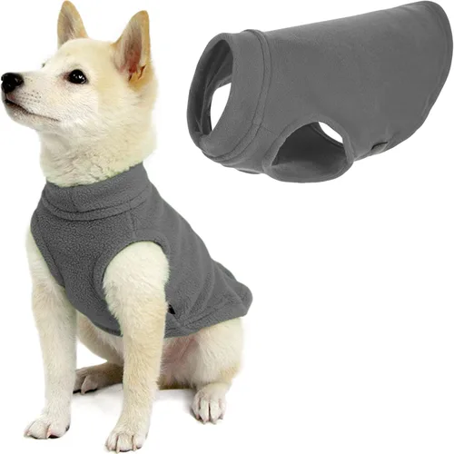 Miniatura 11 de Gooby - Chaleco de Vellón Elástico, Chaleco de Vellón Tipo Pullover Chaqueta Suéter para Perros, Azul Argyle, Extra Pequeño