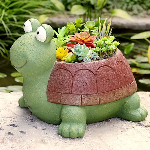Miniatura 6 de awcnilacav Molde de silicona para maceta de tortuga para suculentas, de resina, para plantas, animales, maceta, figuritas de jardín, decoración al