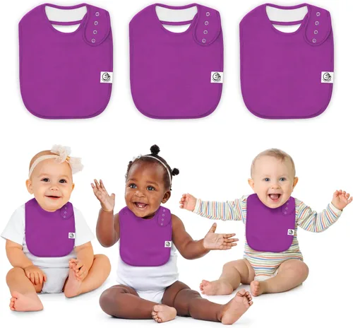 Miniatura 21 de Organic Cotton Baby Bibs for Drooling & Teething – Soft, Ultra Absorbent Baby Bib Set for Boys & Girls, 3-Pack Baberos blancos