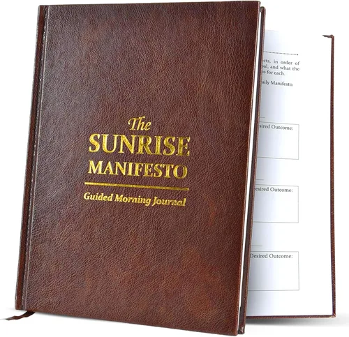 The Sunrise Manifesto Diario personal guiado - Diario de gratitud de 16 semanas y planificador de productividad minimalista: El ÚNICO diario guiado