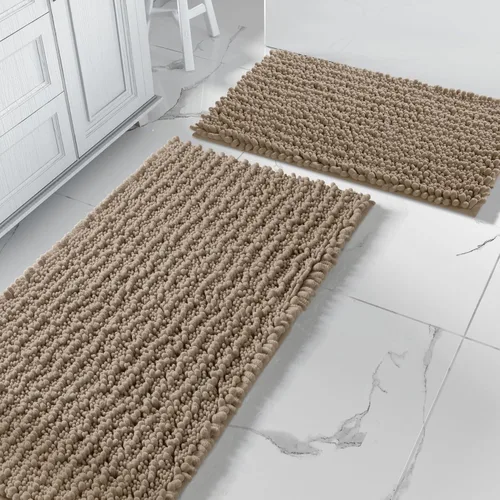 Miniatura 13 de Yimobra - Juego de alfombras de baño de 2 piezas - Alfombra de baño de felpa de lujo extra gruesa de secado rápido, antideslizante súper absorbente