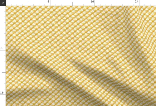 Miniatura 3 de Spoonflower Tela - Ondas mínimas geométricas doradas retro abstracto amarillo verano Ditsy pequeño impreso en tela de gasa Fat Quarter - Costura