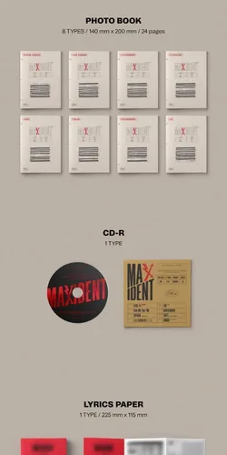 Miniatura 2 de Stray Kids MAXIDENT 7º Mini álbum versión CD+unidad mini póster plegable en paquete+fotolibro+papel de letras+tarjeta fotográfica+seguimiento