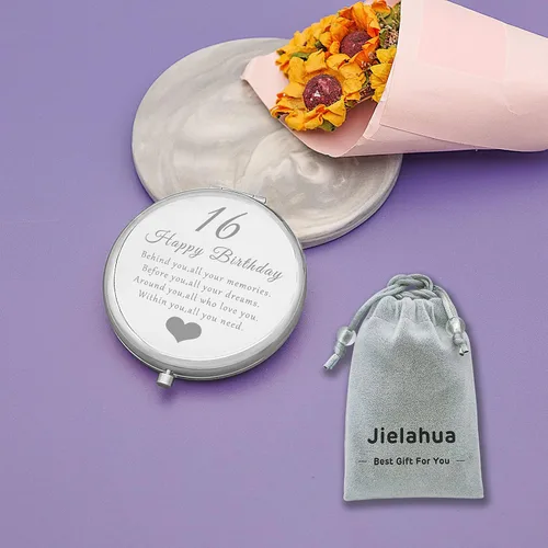 Miniatura 7 de 16th Birthday Gift Idea for 16 Year Old Girls, Happy 16th Birthday Gift for Daughter Granddaughter Niece Sister Friends, Double Sided Travel Compact