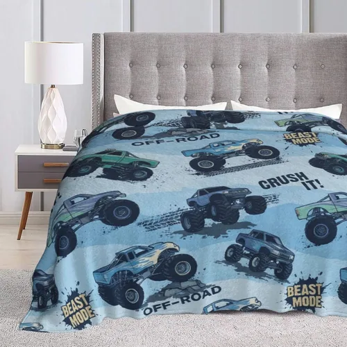 Miniatura 8 de Perinsto Manta de Monster Trucks, ultra suave y cálida para todas las estaciones, manta decorativa de forro polar para niños, regalos para niños