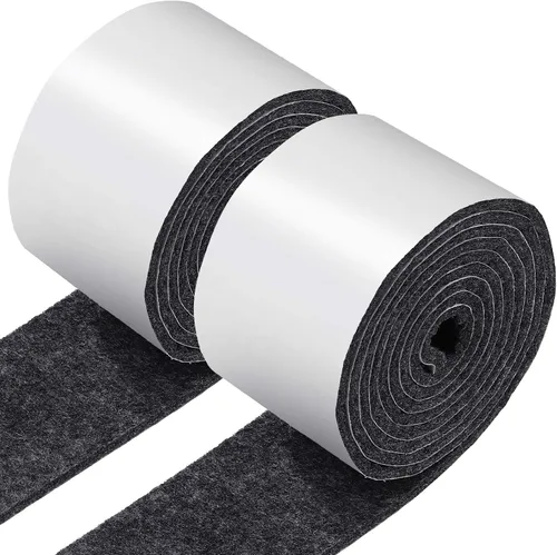 Miniatura 12 de Shappy Paquete de 2 tiras de fieltro con parte trasera adhesiva, rollo de cinta de fieltro, antideslizantes, autoadhesivas, cortables para muebles