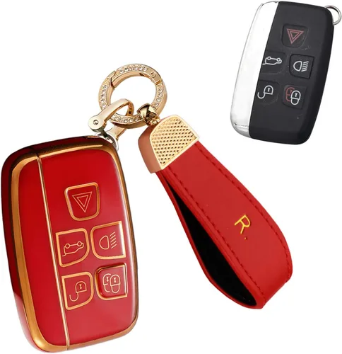 Miniatura 11 de SANRILY Funda para llave de coche para Land Rover sin llave, funda de protección completa, Beige