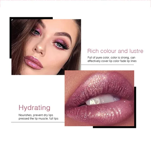 Miniatura 2 de Lápiz labial líquido brillante de diamantes para Halloween, brillo labial líquido con purpurina gótica, de alto pigmento brillante, resistente al #03