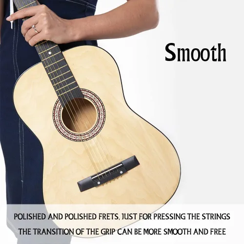 Miniatura 4 de Guitarra acústica de madera de 38 pulgadas con kit de inicio, bolsa de viaje, afinador, púa de guitarra con juego para principiantes para niños