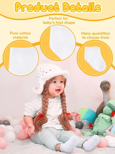 Miniatura 3 de Jecery 50 Pairs Baby Cotton Socks Bulk Newborn Ankle Unisex Baby Socks Stretch for Toddler Boys Girls