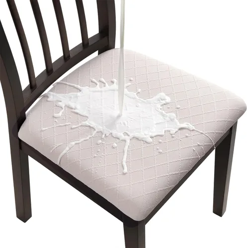 Miniatura 31 de Fuloon Fundas Elásticas para Cojines de Asiento 6 Piezas, Fundas Lavables para Asientos de Sillas, Fundas para Sillas de Comedor para Hotel