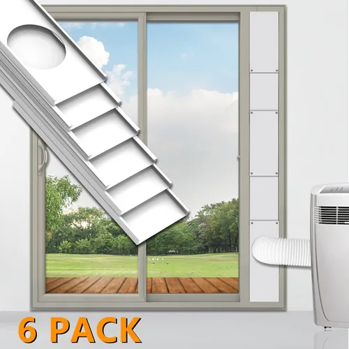 Miniatura 6 de LBG Products Kit de puerta corrediza de aire acondicionado portátil, placas de sellado de longitud ajustable de hasta 90 pulgadas, kit