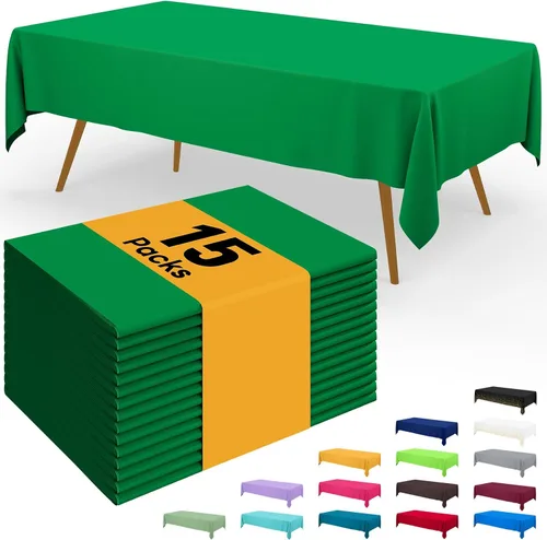 Miniatura 66 de Smiry - Juego de 6 manteles desechables, 54 x 78 pulgadas, manteles impermeables rectangulares para fiestas, cubierta de mesa de plástico