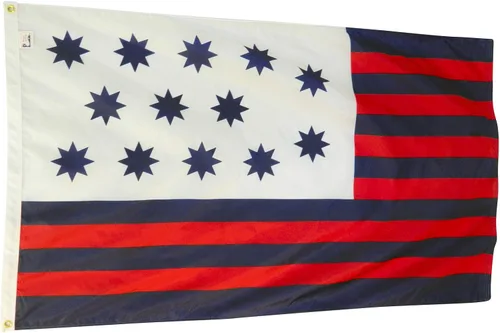 Bandera histórica de Guilford Courthouse de 3 x 5 pies, nailon duradero para todo tipo de clima, costuras reforzadas, fabricada con orgullo en los