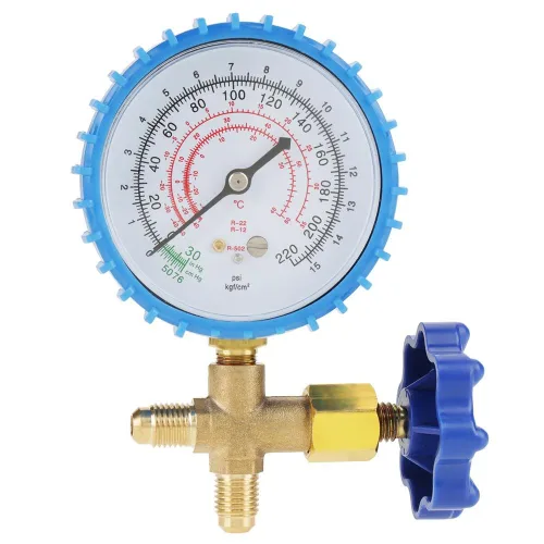 AC Refrigerante Manifold Gauge alta baja presión Set para aire acondicionado R410A R22 R134A R404A