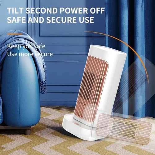 Miniatura 8 de Calentadores de espacio para uso en interiores, calentador eléctrico de 1300 W, calentador de cerámica PTC con termostato, oscilación de 90°, sala