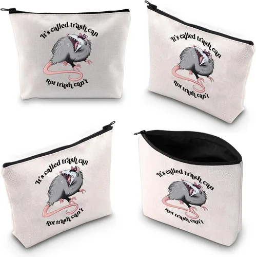 Miniatura 2 de XYANFA Bolsa de maquillaje con texto en inglés "It's Called Trash Can Not Trash Can't Zarigüeya", regalos para amantes de la zarigüeya, bolsa