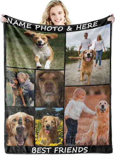 Miniatura 20 de Youltar Regalos personalizados para el día de la madre para mamá, manta de fotos personalizada de hija e hijo, 6 collages de fotos de 30 x 40