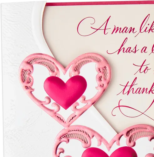 Miniatura 5 de Hallmark - Tarjeta de felicitación para el día de San Valentín, tarjeta de aniversario, tarjeta de amor para esposa o novia (flores de papel)
