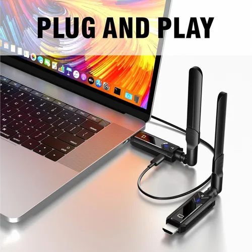 Miniatura 3 de PWAYTEK Kit de transmisor y receptor HDMI inalámbrico, 5 GHz de largo alcance 1148 pies (1,148.3 ft), Plug & Play 1080P Full HD, TX+RX