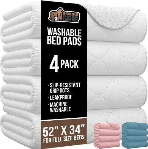 Miniatura 14 de GORILLA GRIP Almohadillas lavables, impermeables, reutilizables, de gran absorción, para incontinencia, a prueba de fugas, protector antideslizante