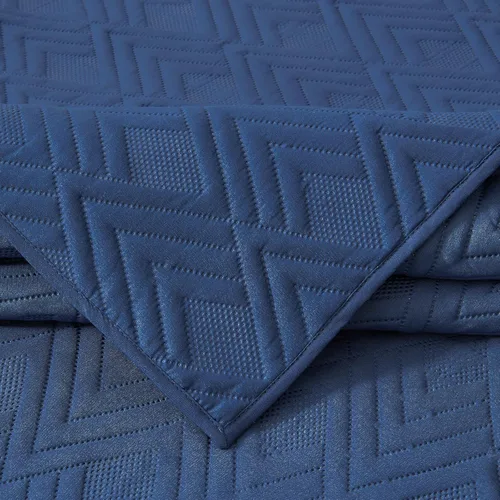 Miniatura 5 de EMME Juego de ropa de cama tamaño Queen, color azul marino, colcha suave y ligera prelavada, 3 piezas, acogedora colcha reversible de microfibra