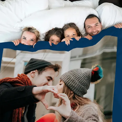 Miniatura 5 de Manta personalizada con fotos, manta personalizada con fotos con texto en inglés "I Love You", regalo de cumpleaños para novia, novio, esposa