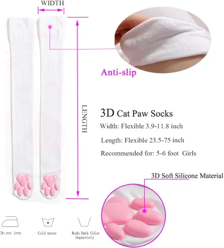 Miniatura 4 de Lindos guantes de pata de gato, Kawaii Cat Cosplay Kawaii Soft 3D Toes Frijoles sin dedos de gato garra pata pata Pad Sleeve