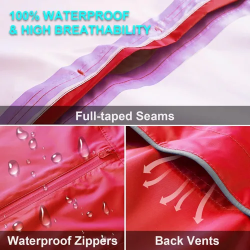 Miniatura 5 de BALEAF Chaqueta impermeable para hombre con capucha ligera de secado rápido para tormentas de lluvia