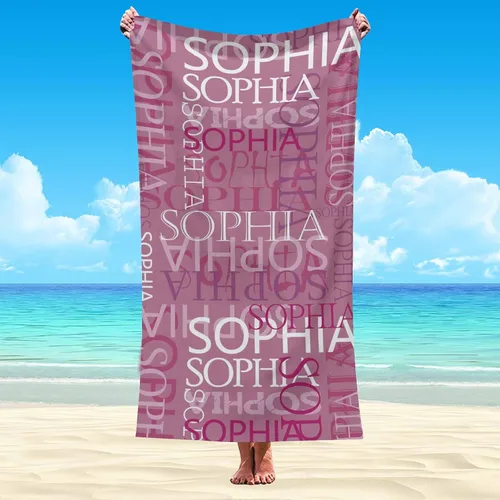 Miniatura 60 de Interestprint Toalla de piscina con nombre personalizado para niños, adultos y hombres, toalla de playa naranja personalizada con número