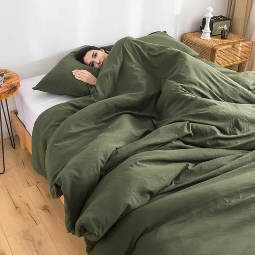 Miniatura 8 de COTTEBED Juego de edredón ultrasuave para cama King, para uso en todas las estaciones, peso ligero con microfibra de algodón lavado cálida y Verde