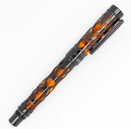 Miniatura 6 de Conklin Conklin Pen Company - Bolígrafo de punta redonda Endura Deco Crest en naranja con detalles de oro rosa, instrumento de escritura recargable