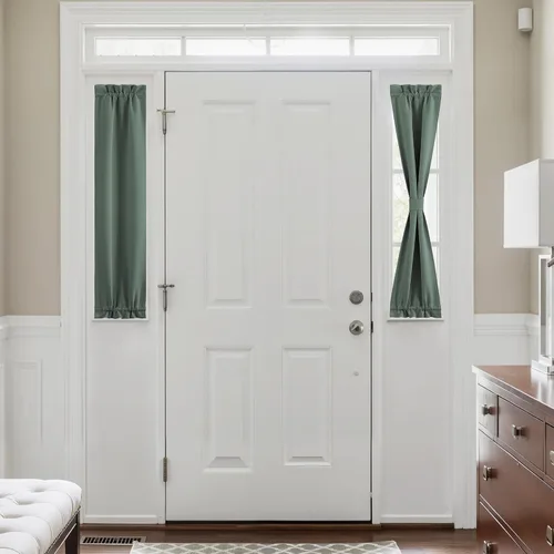 Miniatura 323 de NICETOWN Cortinas opacas unicolor con aislamiento térmico para puerta francesa, granja, oscurecimiento de habitación, puertas y ventanas de Marrón
