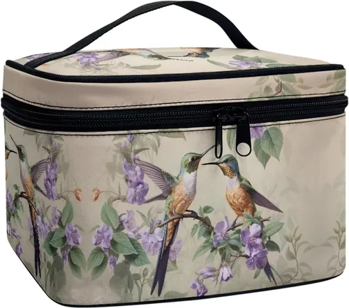 Miniatura 36 de Flashideas Bolsa de maquillaje para cosméticos Almacenamiento vertical Bolsa de maquillaje de viaje de gran capacidad, Caballo Azteca 1
