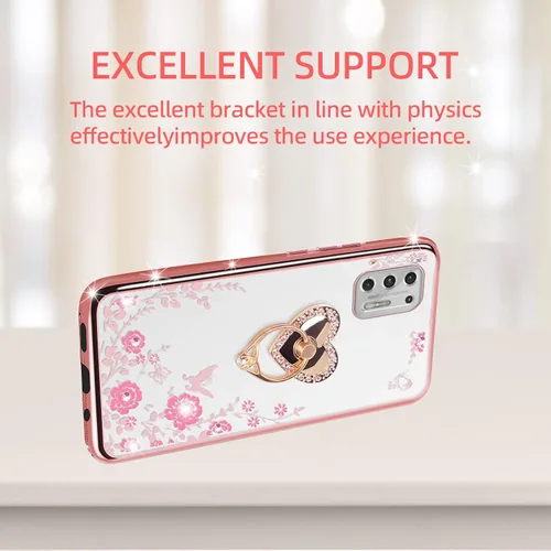 Miniatura 5 de Funda para Moto g Stylus 2021, Motorola g Stylus 4G 2021 para mujer, con purpurina, cristal, mariposa, corazón, floral, TPU de lujo, bonita funda