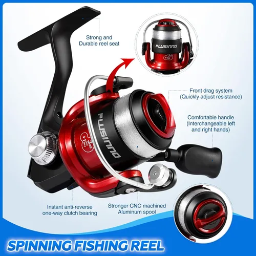Miniatura 3 de PLUSINNO Combo ultraligero de caña de pescar en hielo y carrete, 25"/26"/27"/28", equipo de pesca en hielo sensible para lucioperca perca Panfish