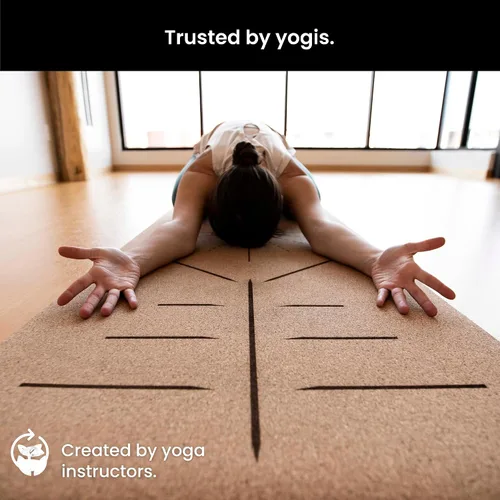 Miniatura 7 de Tapete de yoga de corcho de lujo, antideslizante, agarre extragrueso. Más grueso, más largo y más ancho para más comodidad y apoyo. Lo Dreamer