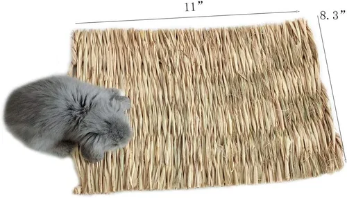 Miniatura 2 de Tapete de césped tejido para cama de animales pequeños, ropa de cama de conejos, juguete masticable, juguete para jugar en la cama, juguete