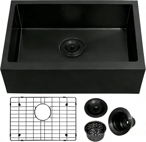 Miniatura 11 de MILOSEN Fregadero de cocina para autocaravana de 25 x 15 pulgadas, fregaderos de cocina de acero inoxidable bajo encimera de un solo tazón