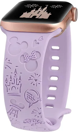 Miniatura 8 de Correa de silicona grabada con dibujos animados compatible con Apple Watch Band de 1.496 in, 1.575 in, 1.614 in, 1.654 in, 1.732 in, 1.772 in, 1.772