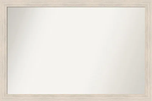 Miniatura 197 de Amanti Art Espejo de baño blanco para sobre el fregadero, 30 x 35 pulgadas, espejo de tocador rectangular estrecho de Eva de oro blanco, marco