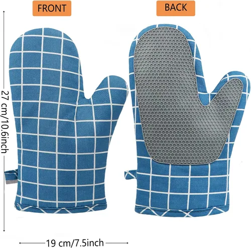 Miniatura 5 de Guantes de horno y agarraderas para barbacoa, guantes de horno y soportes para ollas con relleno reciclado, guantes de cocina antideslizantes