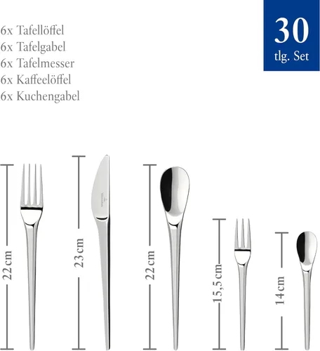 Miniatura 4 de Villeroy & Boch New Moon - Cubiertos de acero inoxidable (30 unidades)