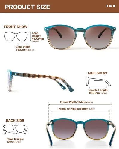 Miniatura 49 de Gafas de sol polarizadas para mujer con protección UV para mujer, a la moda, grandes sombras con marco de acetato BC2110