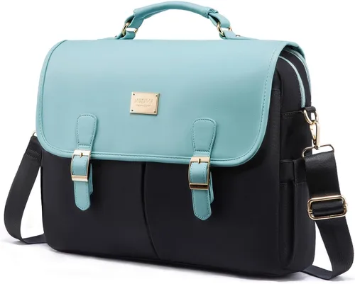 LOVEVOOK Bolsa para laptop para mujer, maletín de computadora de gran capacidad de 15.6 pulgadas, bolsa bandolera cruzada, bolsa de trabajo de