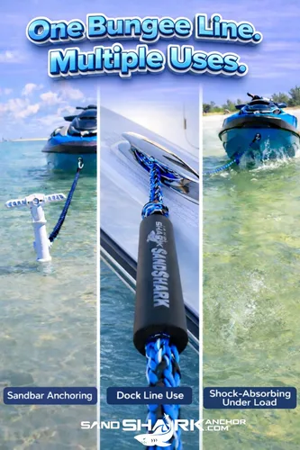 Miniatura 5 de SandShark Línea de muelle elástico de anclaje de alta calidad. Accesorios de barco Línea de anclaje que absorbe los golpes en anclajes y muelles
