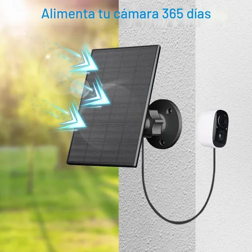 Miniatura 3 de Panel solar de 2 W para cámara de seguridad al aire libre, cargador USB/USB-C con IP65 impermeable, montaje ajustable de 360° y cable de 7.2 pies