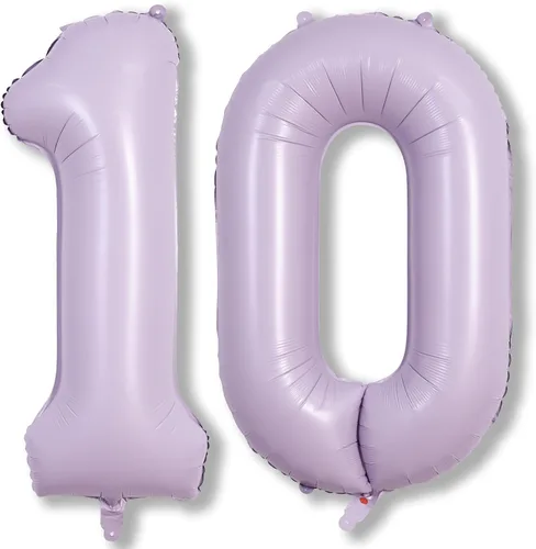 Miniatura 37 de Globos morado pastel de número 12, 40 pulgadas, globos gigantes de aluminio, de mylar, número 1 y 2, para niñas de 12 años, globos lilas