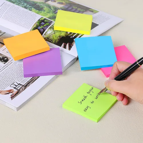 Miniatura 6 de Paquete de 24 notas adhesivas de 3 x 3 pulgadas, bloc de notas adhesivas coloridas superadherentes, adhesivo fuerte, 74 hojas/bloc 24pcs Bright 3x3