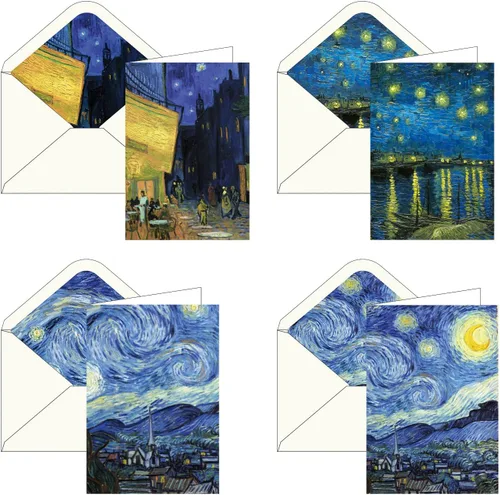 Miniatura 15 de RainCaper Fine Art - Tarjetas de felicitación de papel de 5 x 7 pulgadas con sobres decorativos, caja de regalo, juego de 16 cartulina de 300 GSM